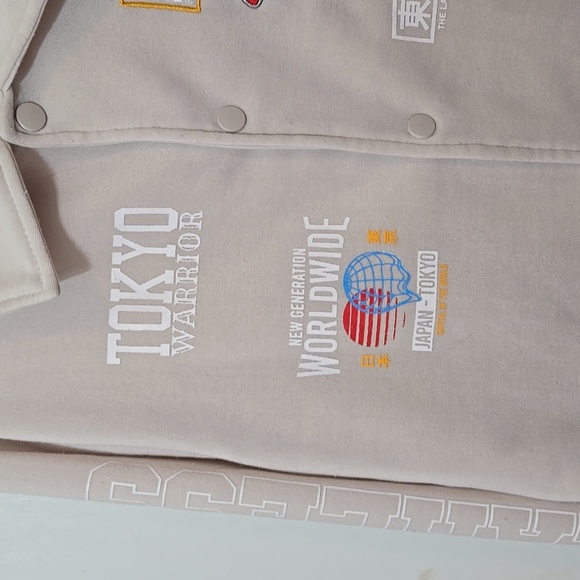 REGSTR Fearless Tokyo Warrior Beige Jacket Snapfront Medium - Picture 3 of 12